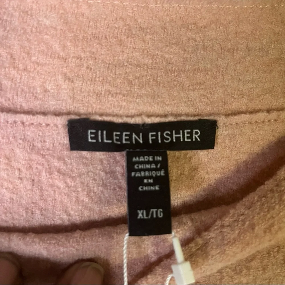 Eileen Fisher NWT Blush Lightweight Funnel Wool BoxTop Sz1X F1WQO-T5458M Size XL - Picture 2 of 7